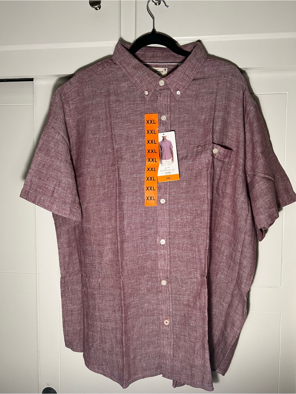 Weatherproof Vintage Men's Solid Short-Sleeve Button-Down Shirt XXLarge NWT